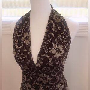 Vintage Michelle Bohbot - Bisou Bisou Lace Halter Dress